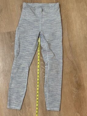 lululemon athletica Light Heather Gray/blue subtle strip Leggings